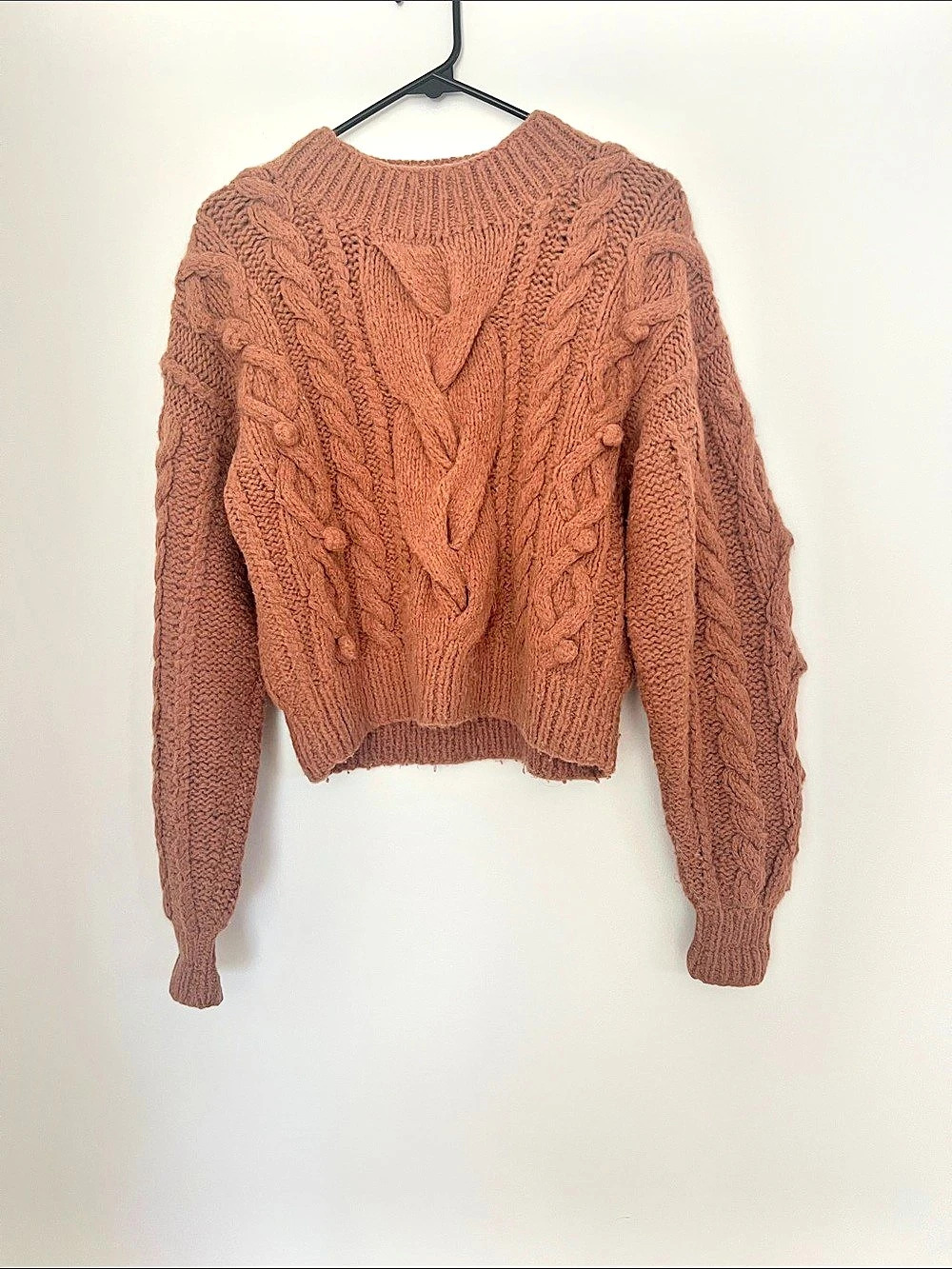 Doen Cable Knit Cropped Sweater Brown XS/S
